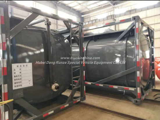 Hydrochloric Acid Solution ISO Tank Container 20FT Frame Locks Customized with Top Loading Pipes for 35% HCl, Naoh (max 50%) , Naclo (max 10%) , H2so4