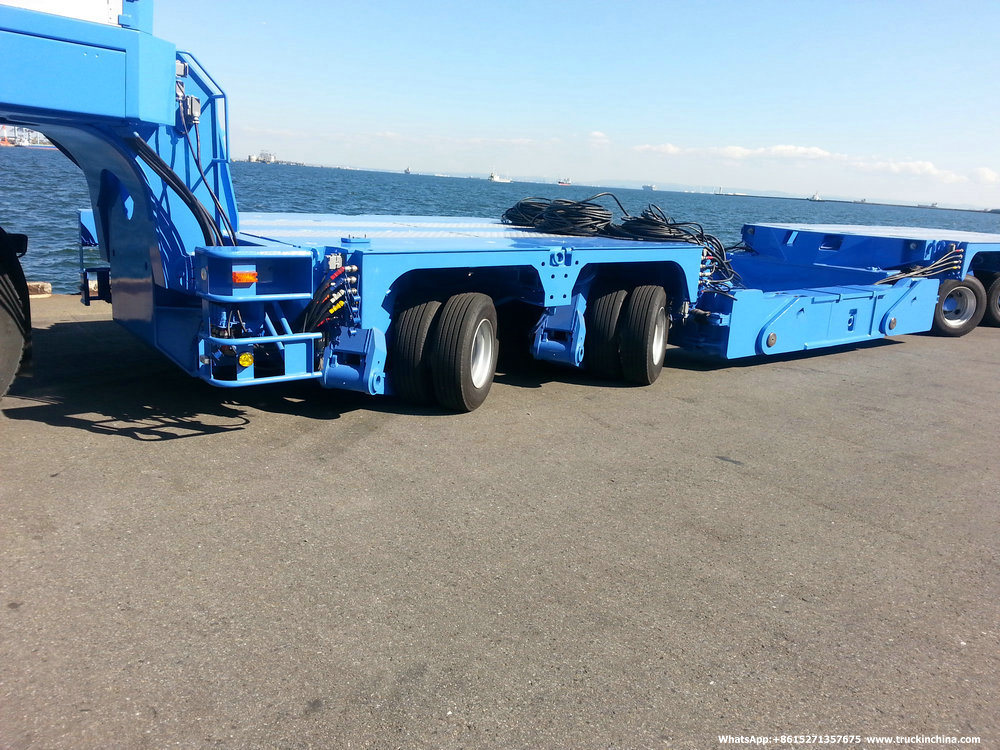 Customizing Multi Axle Steering Axle Low Bed Trailer (Hydraulic Low Loader Semi Trailer For Cylinder Tank Goods Tanker)