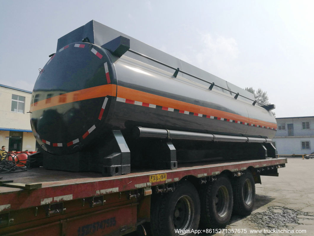 Chemical Liquid Tanker Body with Container Locks Trailer Road Transport 5000USG-6000USG (Solution HCl,NaOH,NaCLO,PAC,H2SO4,HF,H3PO4,H2O2 Store Tank Lined PE)