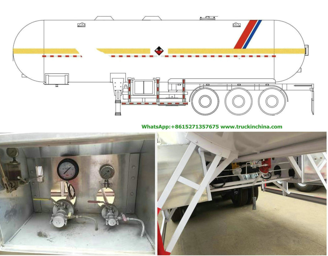 3 Axle Tank Semi Trailer for LPG/Propane /Dme/ Isobutane 59050liters