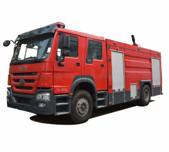 HOWO Double Cabin Fire Truck Duble Cabin Rhd/LHD 4X2 /4X4 Offroad All Wheel Drive with 6500liters - 8000L Water Foam Tank