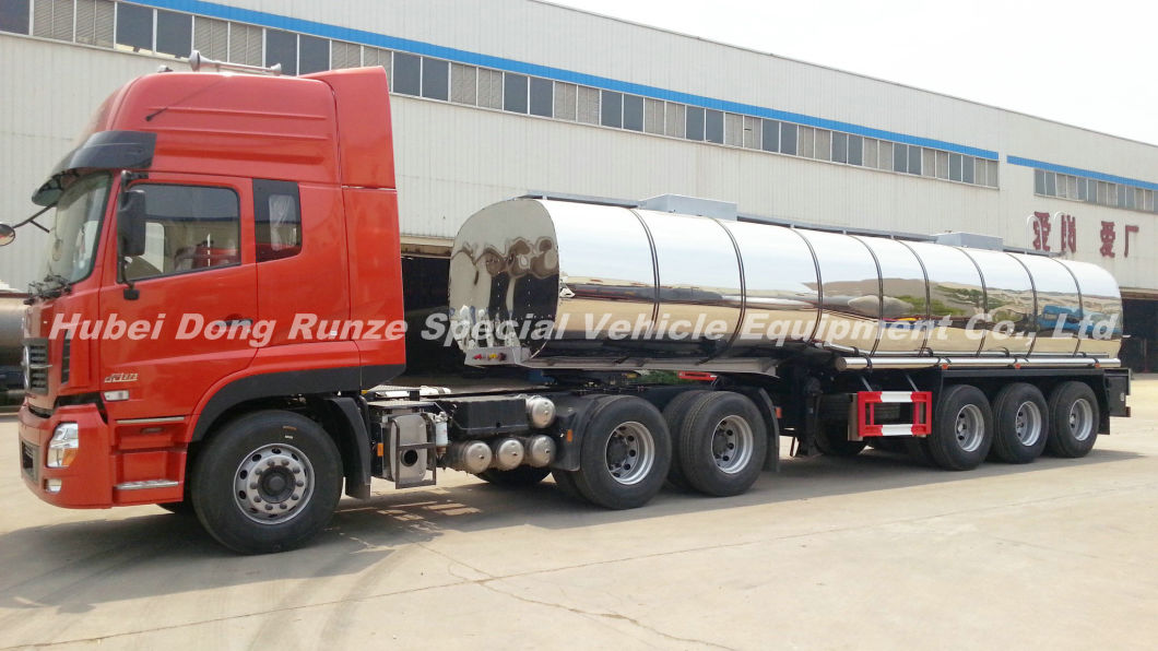 3axles Stainless Steel Emulsion Tank Semi Trailer Insulated Cladding Stainless Steel 27.3cbm for Road (Tanker) Tansport Un2426 Ammonium Nitrate (NH4NO3)