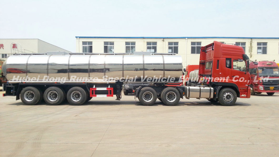 3axles Stainless Steel Emulsion Tank Semi Trailer Insulated Cladding Stainless Steel 27.3cbm for Road (Tanker) Tansport Un2426 Ammonium Nitrate (NH4NO3)