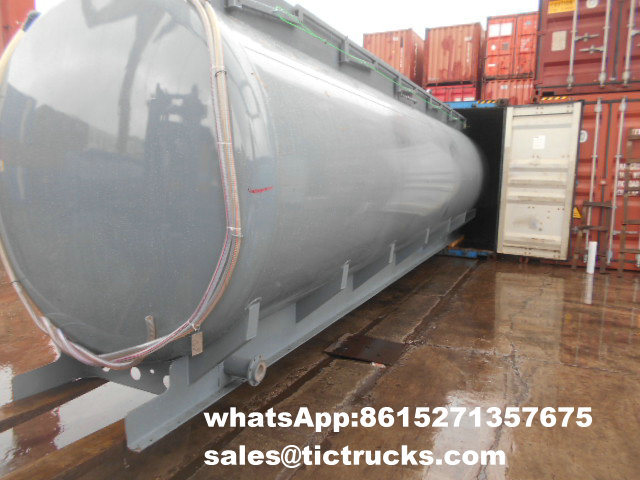 Sodium Hypochlorite Tank Carbon Steel Inner Lined 16mm LLDPE 25, 500L Round Shape for Truck Trailer Mounted Body Built