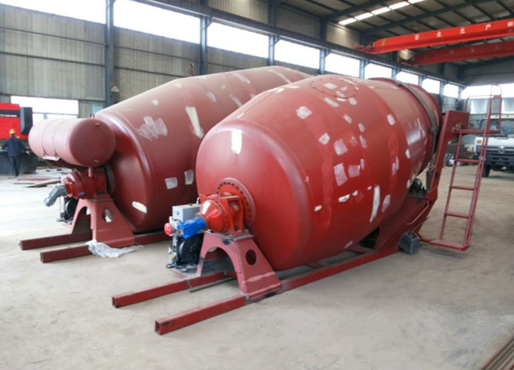 Concrete Mixer Tank Skid Mounted for Ship / Train Tunnels 3-12cbm (Max Skid Concrete Mixer -12000liters Tank Body