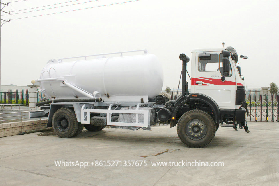 Beiben 4X4 off Road Vacuum Tanker Truck Sewage Pump Tanker