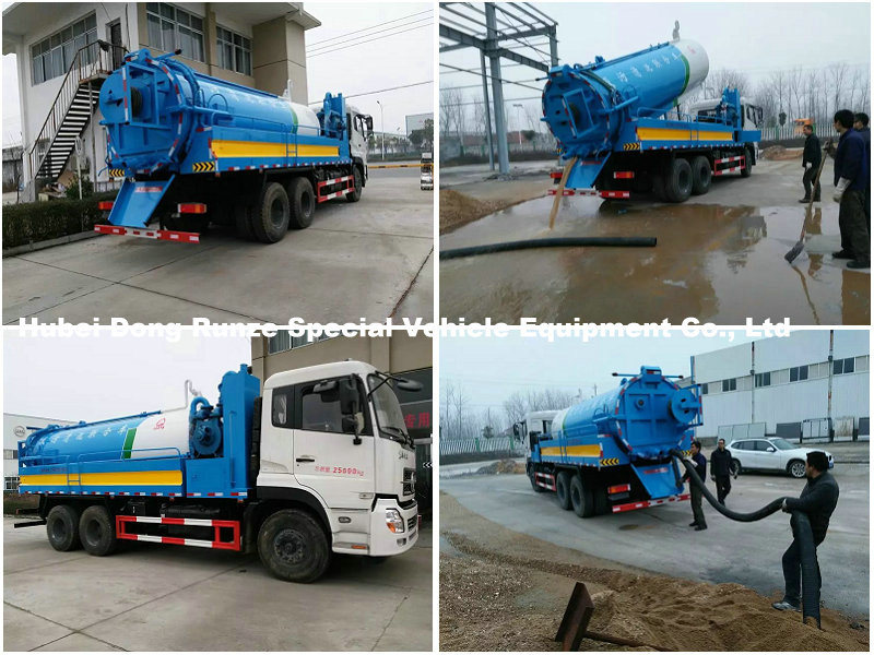 Septic Tank Truck Mounted with High Pressure Vacuum Pump 10 Wheels 18, 000 Liters-20, 000liters Rhd or LHD 6X4 /6X6