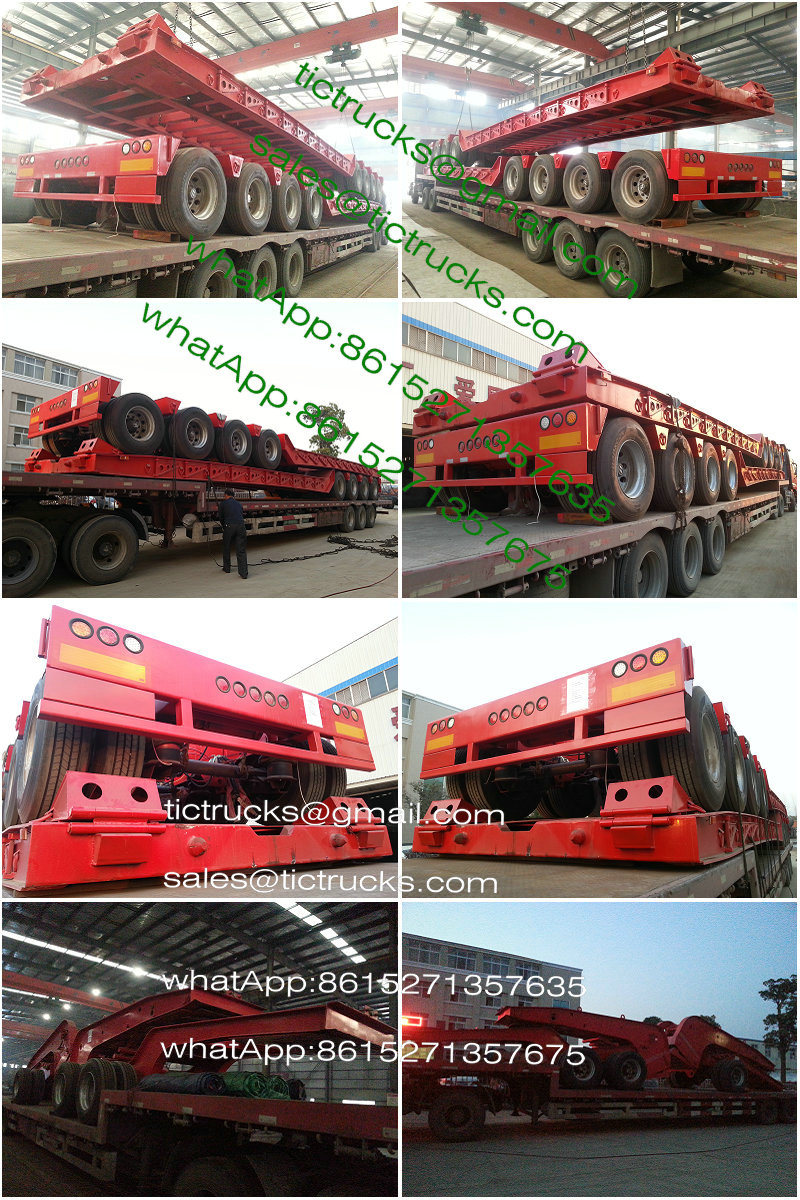 120 -150ton Hydraulic Detachable Gooseneck Lowbed Trailer 5 Axles Front Loading with Removable Dolly Trailer with - Removable Gooseneck for Heavy Oversize Load