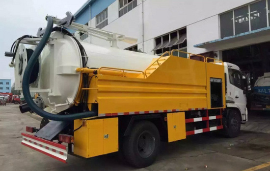 High Pressure Jetting Combined Sewer VAC Tanker Truck 6cbm Vacuum Sewage Tank, 4cbm Jetting Water Tank