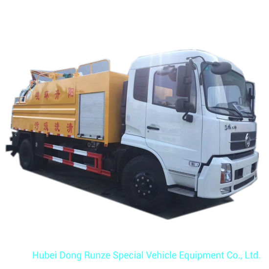 High Pressure Jetting Combined Sewer VAC Tanker Truck 6cbm Vacuum Sewage Tank, 4cbm Jetting Water Tank