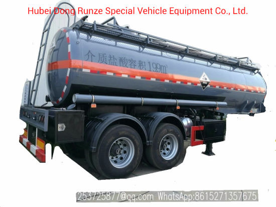 Hydrochloric Acid Tank Semi Trailer 2 Axles 19900liters, 22400liters