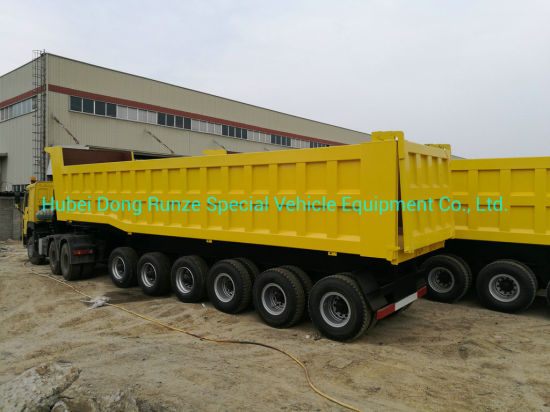 6 Axles Trailer Tipper 80ton-100ton Heavy-Duty for 100 Ton Mangenese and Bauxite Ores Transport