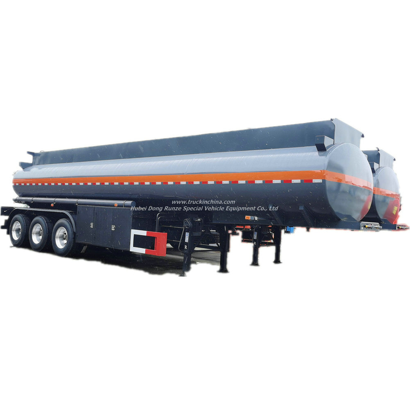 PE Liner 16mm Hydrochloric Acid Tank Trailer 4 Compartments Mounted with PTFE Lined Acid Pump