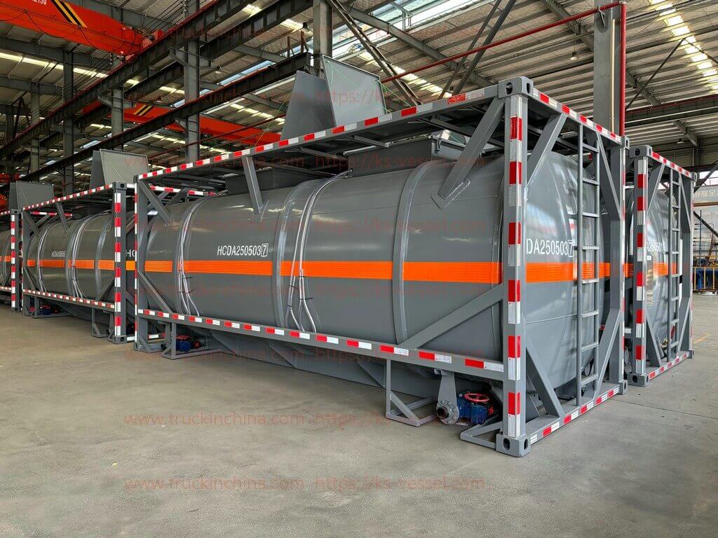 T7 T14 PE lined ISO Tank Container for HCL PAC Hydrochloric Acid Chemical Poly Aluminum Chloride (65)