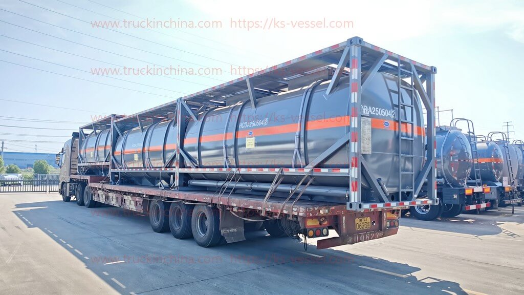 T7 T14 PE lined ISO Tank Container for HCL PAC Hydrochloric Acid Chemical Poly Aluminum Chloride (88)