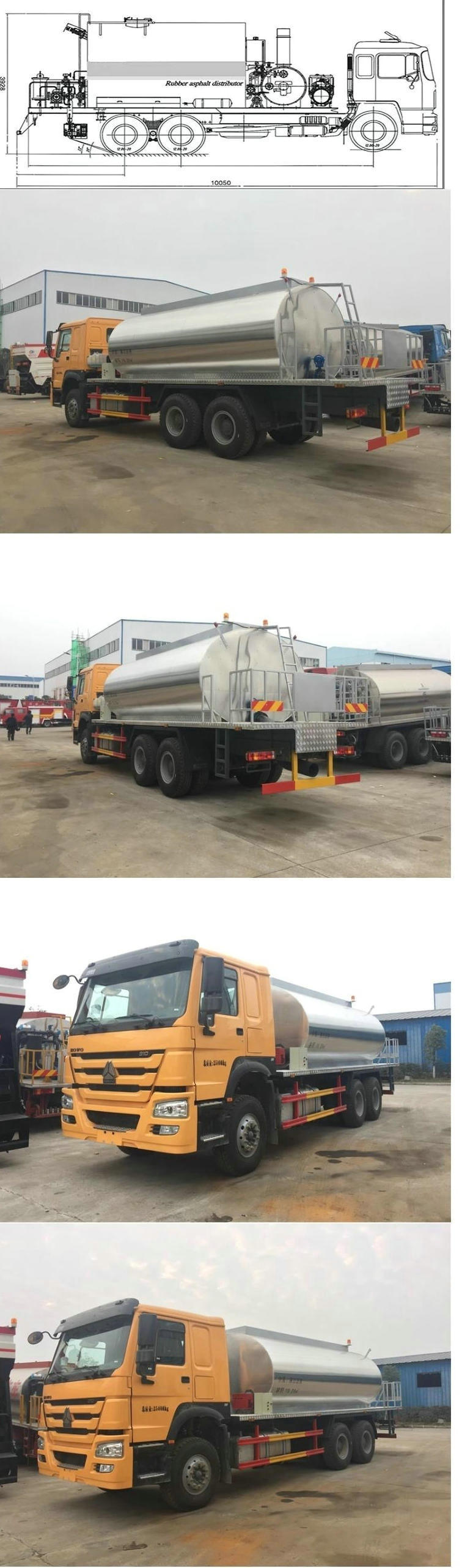 HOWO 16 Ton Intelligent Asphalt Distributor Truck 6m3 Asphalt Emulsion Tank