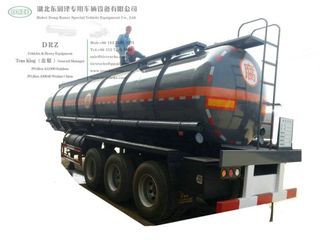 3 Axles Ammonium Hydroxide Tanker Trailer (Steel Tank Lined PE For Ammonia Water, Hydrochloride Acid, Pickling Waste Water, Chemical Liquid 8000USG -10000USG)