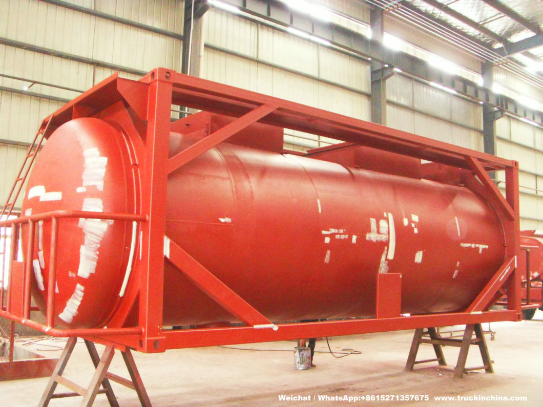 Phosphorous Acid Isotank Swap Stainless Steel Tank Body for Un1381 H3po4 Road Transport in 20feet Container Frame Locks