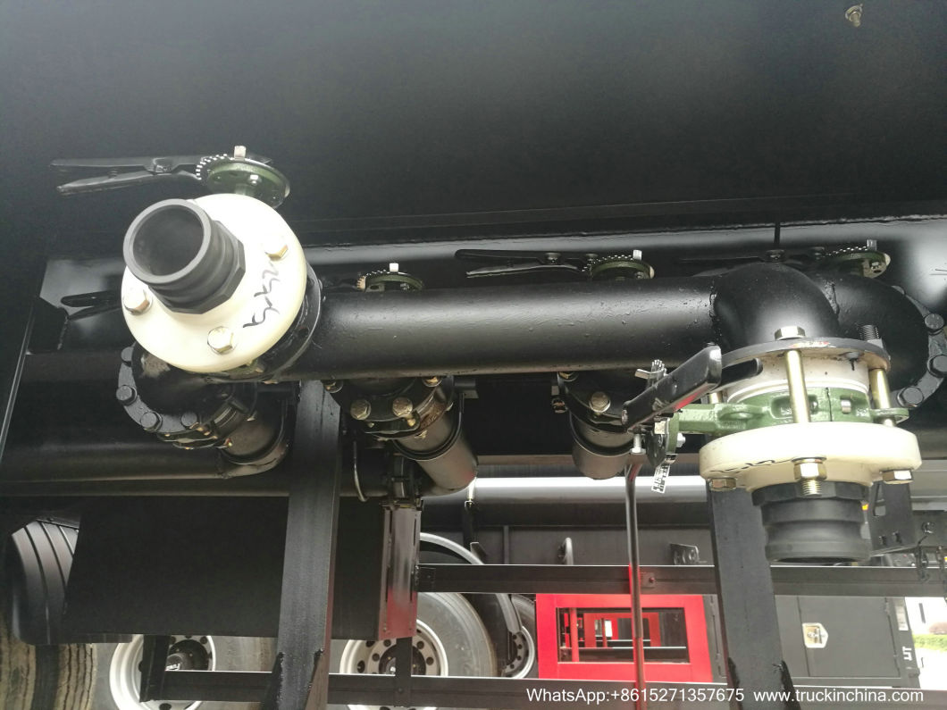 4 Compartments Hydrochloric Acid Tanker (3 Axles 19m3-30m3-5000USG-8000USD-Steel Lined LLDPE Tank For Transport HCl,NaOH , NaCLO,PAC,H2SO4 ,HF,H3PO4 Chemical)