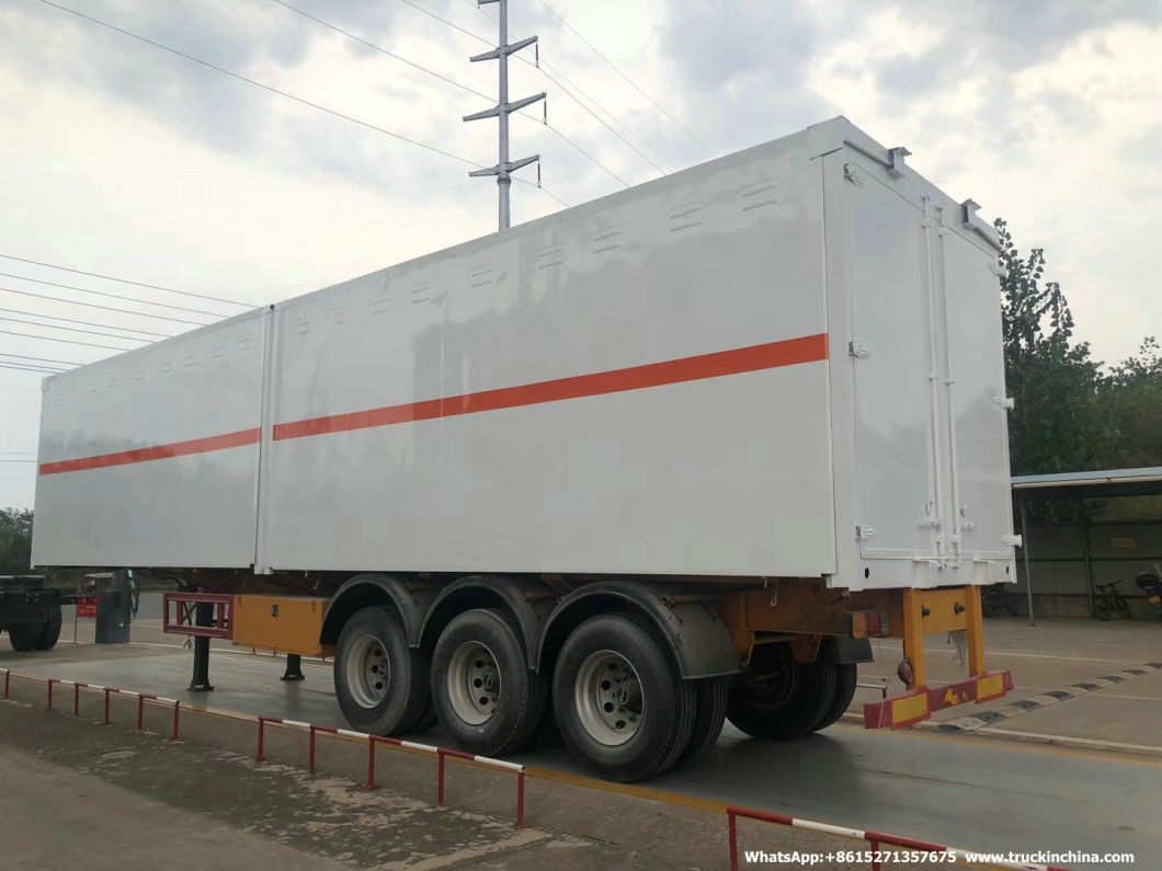 Customizing 3 Axles Insulated Van Explosion-Proof Blasting Goods (Explosive Detonator, Blasting Cap) Transport Trailer