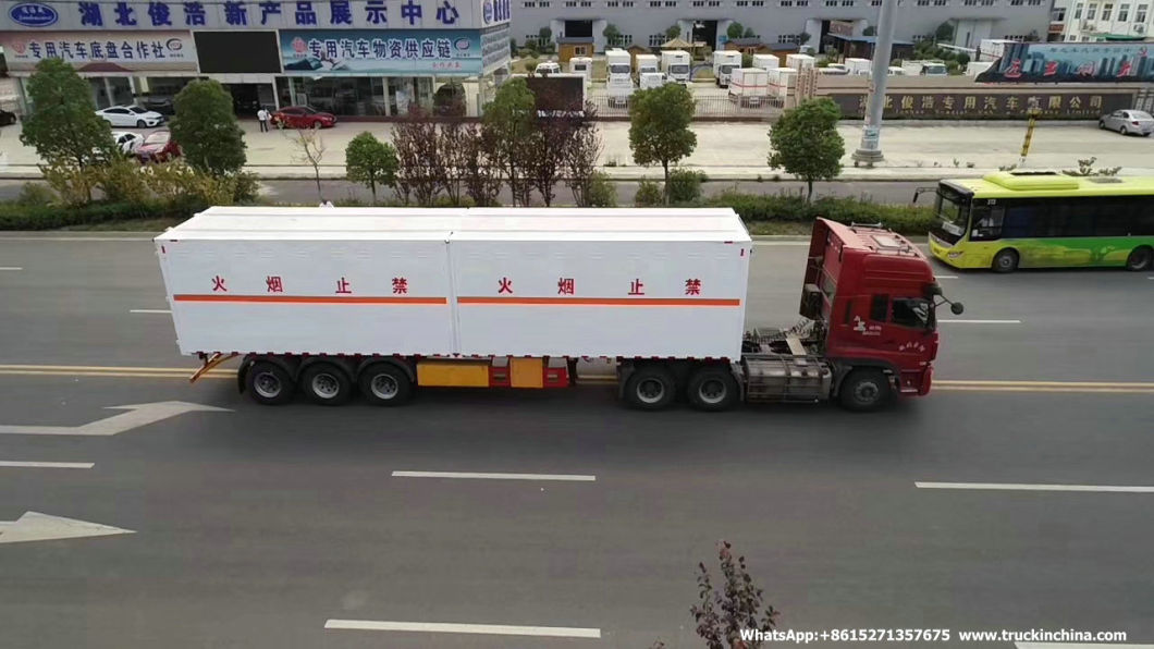 Customizing 3 Axles Insulated Van Explosion-Proof Blasting Goods (Explosive Detonator, Blasting Cap) Transport Trailer