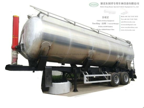 Wheat Flour Bulk Tanker with Tipping Hydraulic Cylinder (6000USG-10000USG Wheat, Flour, Bulk Powder Aluminum Alloy Tipper Tanker Truck)