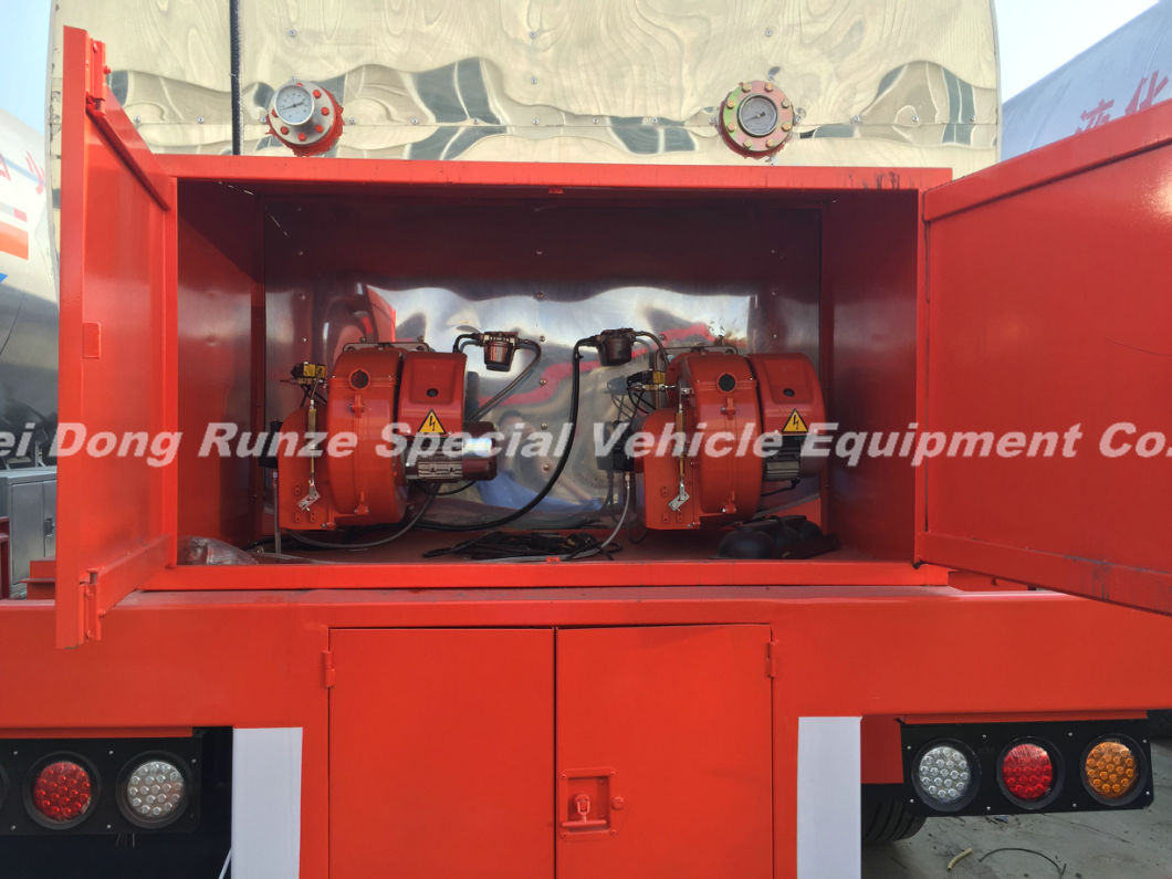 3 Axles Insulated Hot Bitumen Tanker Trailer 45cbm (Liquid Asphalt Tank Semitrailer) with Two Burner Heater Insulation Layer Rock Wool Puf 80mm Stainless Steel