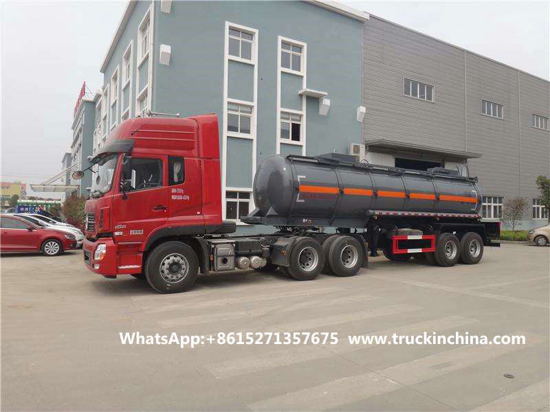 Nitric Acid Tanker Trailer Used for Transporting Nitric Acid Acetic Acid (Made Of Pure Aluminum, 2-3 Axles Road Tanker)