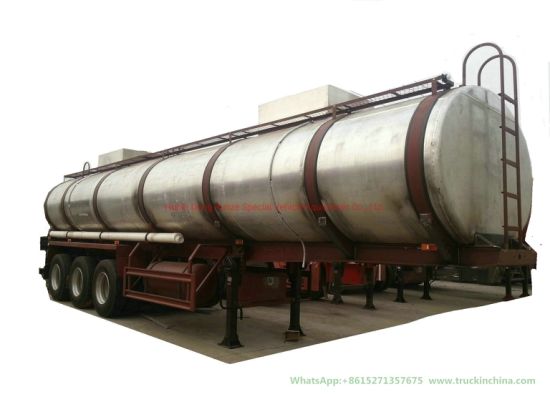 Nitric Acid Tanker Trailer Used for Transporting Nitric Acid Acetic Acid (Made Of Pure Aluminum, 2-3 Axles Road Tanker)