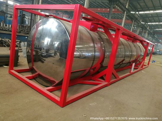 40FT Sulfur ISO Tank Container (Insulated Cladding Stainless Steel 316L Tank for Liquid Molten Sulfur Transport Storage)