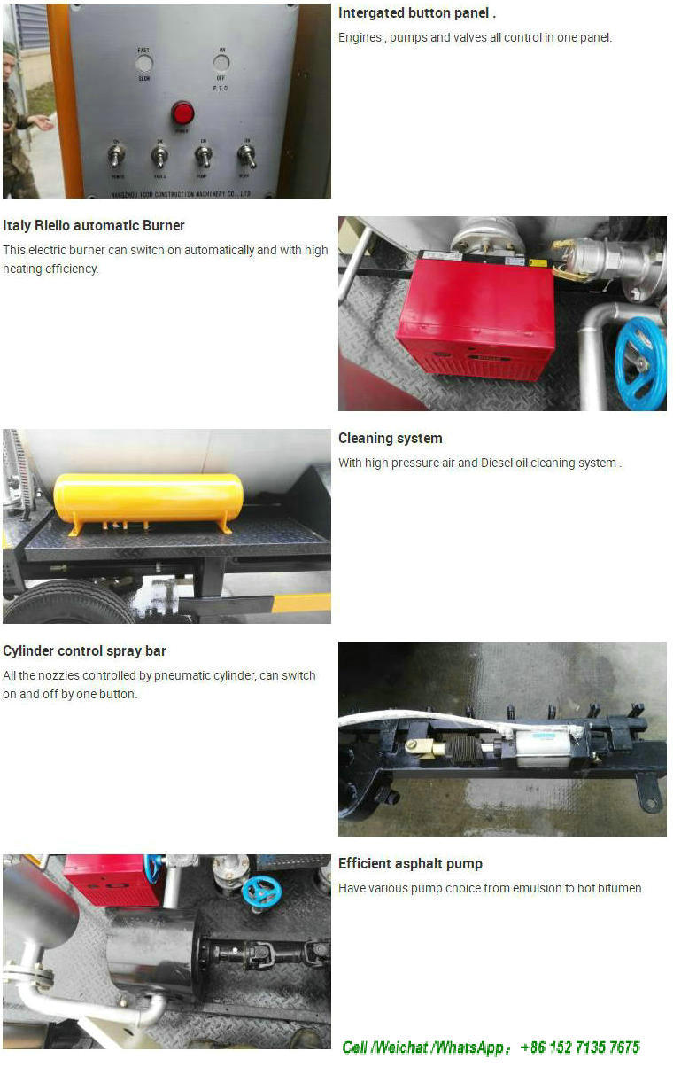 Trailer Asphalt Distributor Bitumen Spraying Nozzles (Asphalt Tank Dolly Trailers 1000L -2000L, Spray Bitumen 2 -5 meters)