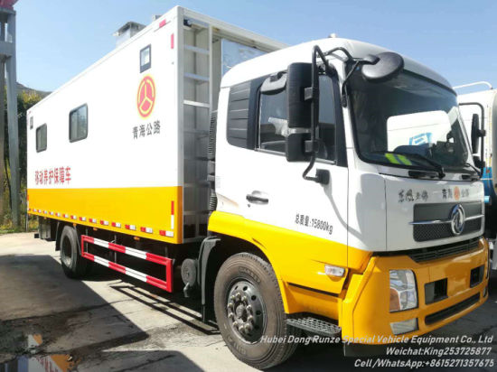 Dongfeng King Run Camp Truck for 20- 24 Men Outdoor Camping Living Room