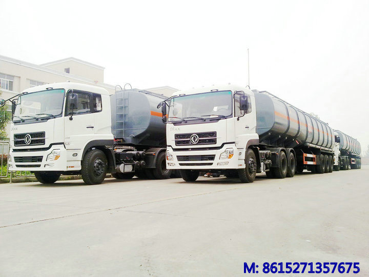 Tri Axles Hydrofluoric Acid Tanker Trailer (Hydrochloride Acid HCl 35% Tank Capacity 33, 000L Muriatic Acid)