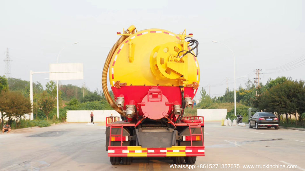 30ton Vacuum Sewer Sewage Cleaning Truck (Sewer Septic Tank High Pressure Combined Water Jetting Truck 18m3 Wast Sludge 10m3 Clean Water Tank)