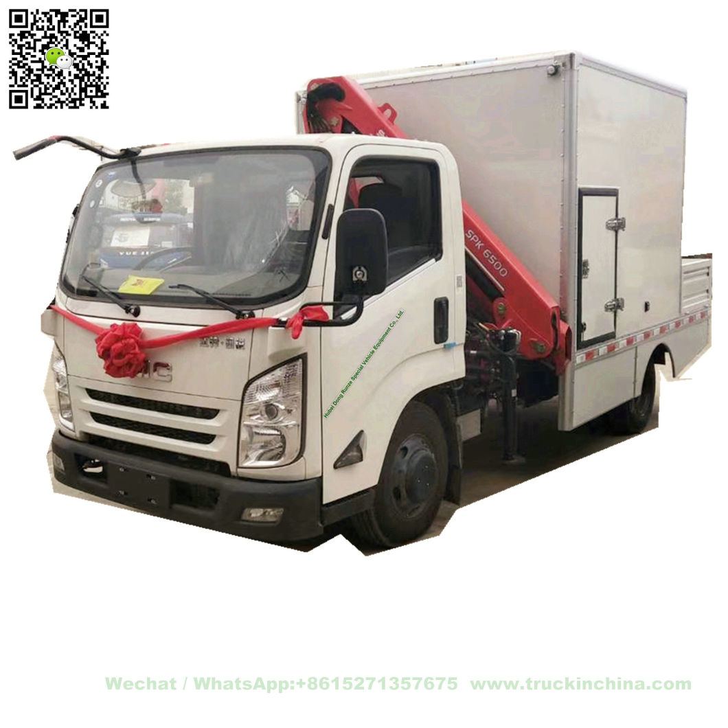 Customized Jmc Rescue Vehicle Workshop Truck with Sany Palfinger Spk6500 Crane 3.3 Ton