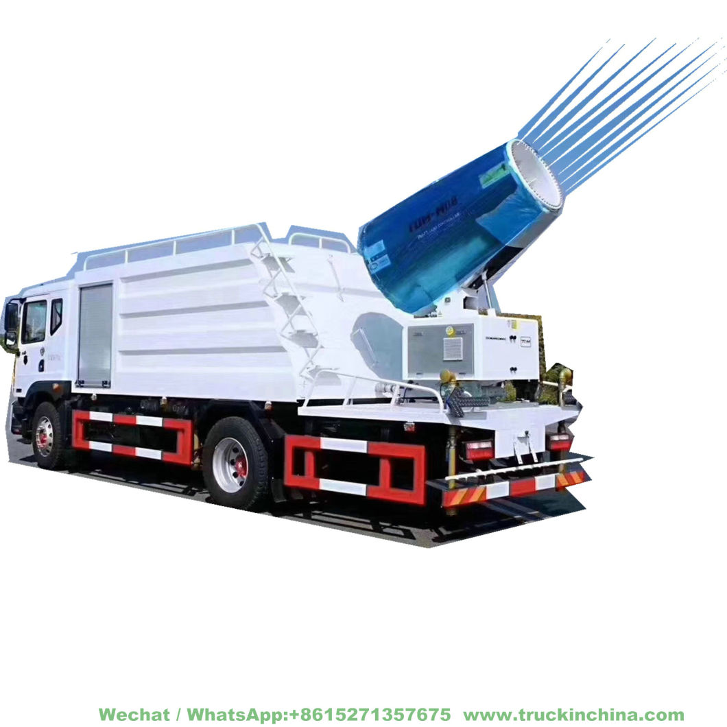 10 Tons Multifunctional Dust Suppression Vehicle Disinfection Pesticides Spray Fog Cannon Tanker (60M -80M Cannon)
