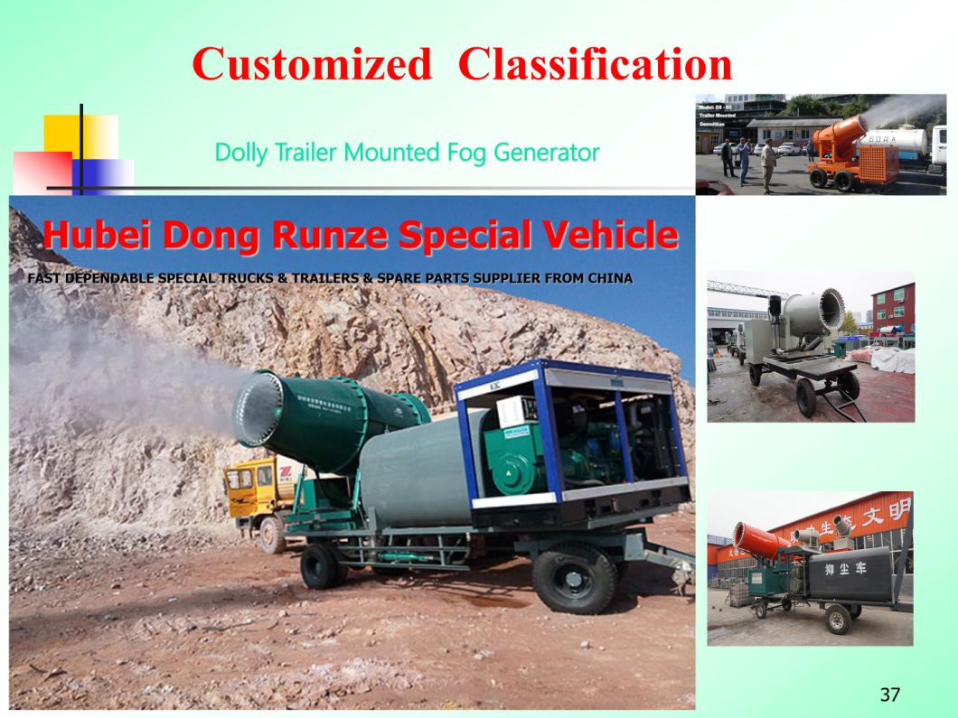 Customizing Fog Generator Dolly Trailer (Dust Supression Trailer System with Water Tank Spray Fine Mist 80m-150m)