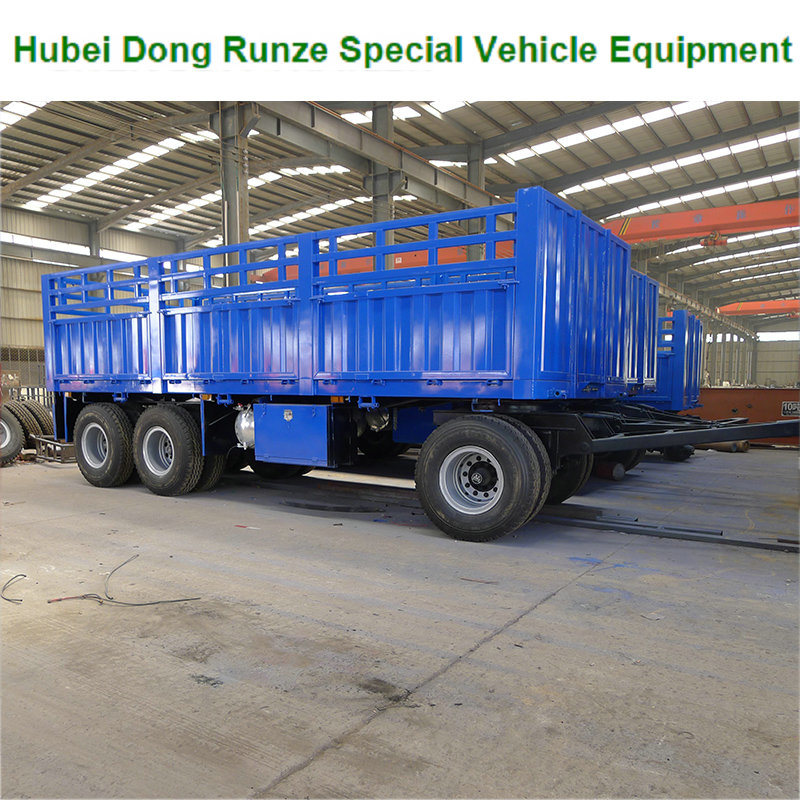Customized Interlink 2 Flatbed Semi Trailer Truck (Double Combination 20FT Container Trailers Flatbed Or Skeleton Type)