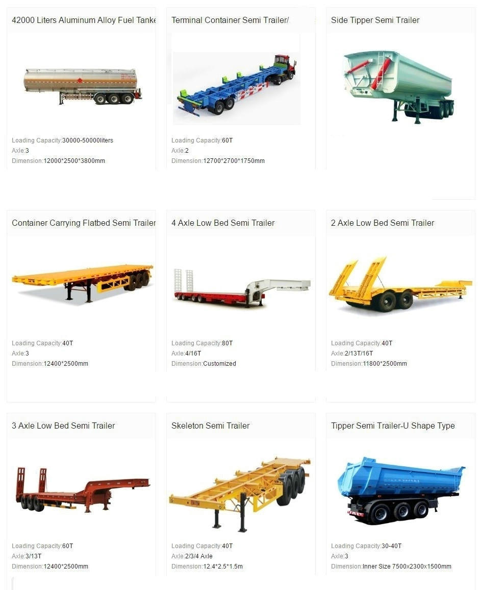 4 Axle 2 Line Low Bed Trailer Payload 80tons