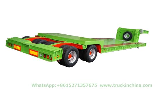 Hydraulic Low Loader 2 Axle 16 Wheel Hydraulic Gooseneck Lowbed Semi Trailer