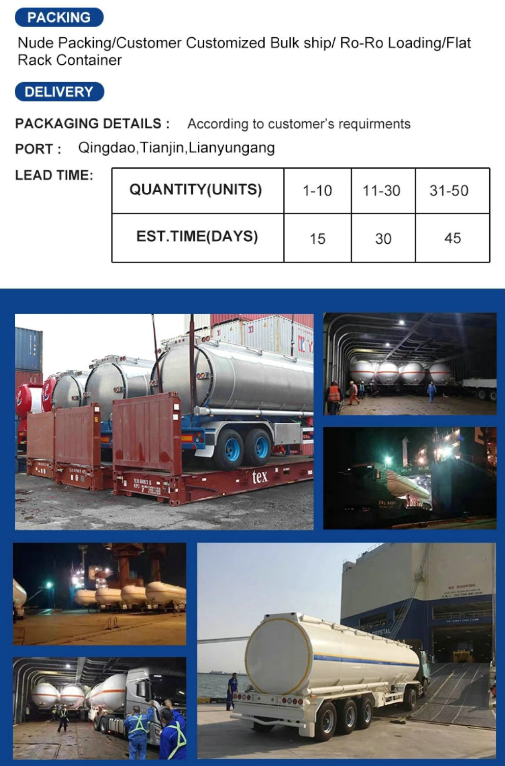 Stainless Tank Trailer 36000L~42000L for Road Transport Liquid Food, Chemical, Oil, Milk (3 Axle Road Tanker Trailer)