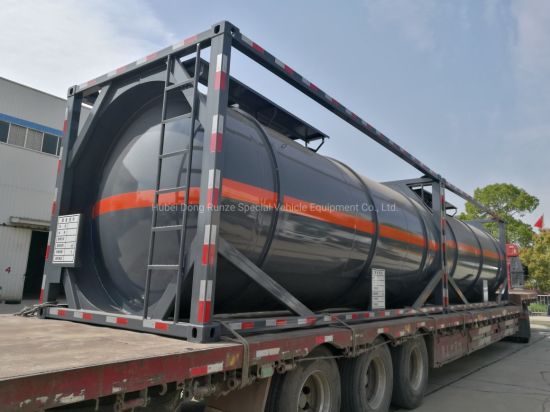 Custermizing Hydrochloric Acid Chemical Liquid Transport ISO Tank Container (Carbon Steel Lined LLDPE corrosion resistance)