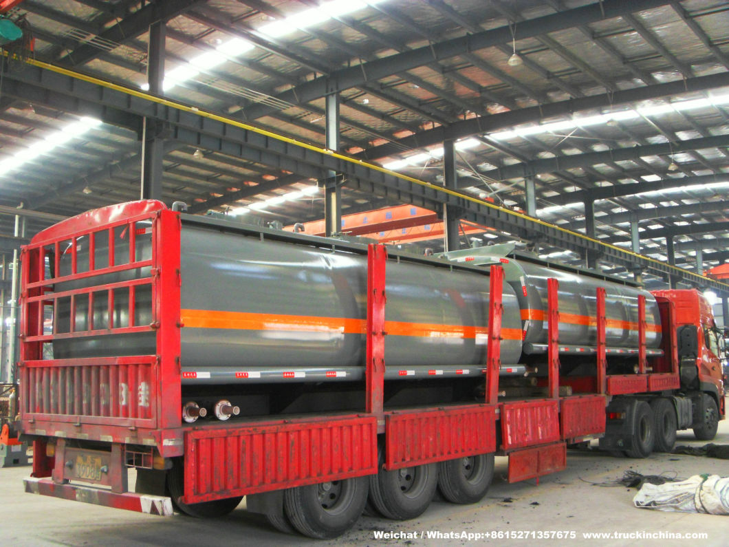 HCl Acid Liquid Transport Tanks (Hydrochloric Acid Tanks Acid Tanker Steel Lined PE Road Chemical Tank 16000L -17500L)