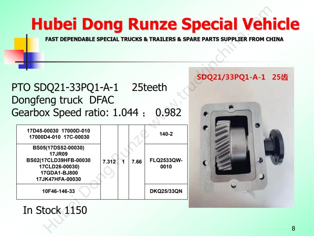 FAW Truck Pto Assembly Sdq12/68, Sdq12/72, Sdq15/75