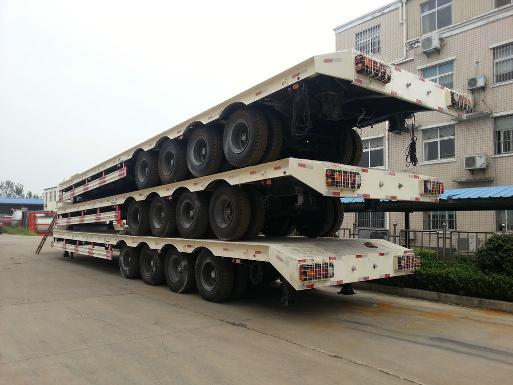 4 Axles Heavy Duty Lowboy (Low Bed) Trailer (Flatbed 11M -16M) 100ton