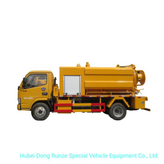 Vacuum Tank Combined Sewer Jetting Truck 5.5cbm Vacuum Sewage Tank 2.5cbm Jetting Water Tank