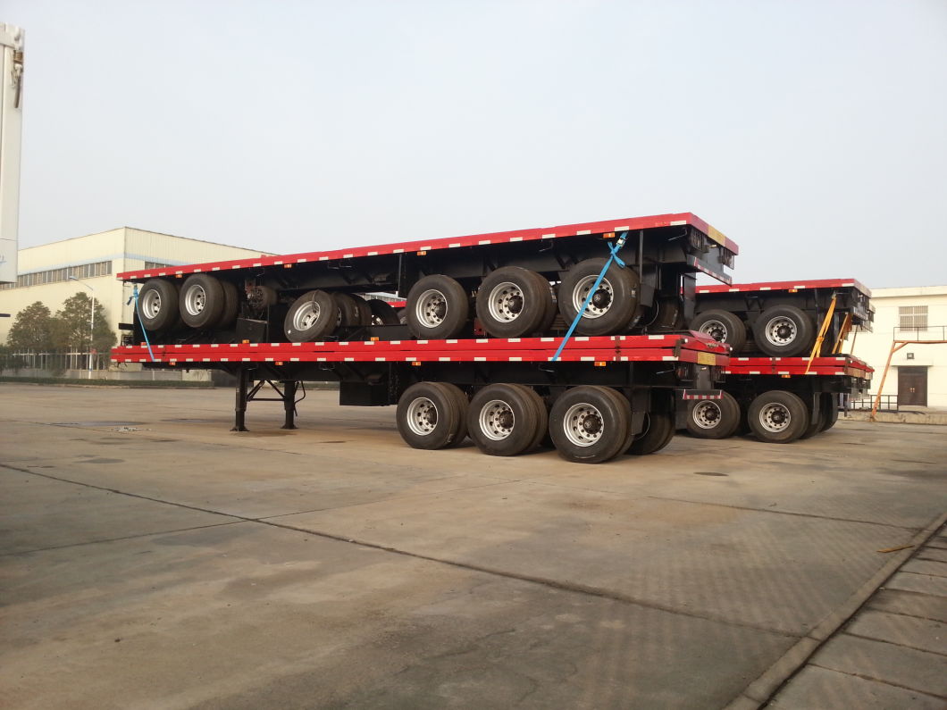 Flatbed Trailer for Cargo Transport Side Wall Removable or 40FT Container 45ton (Multi-Functions)