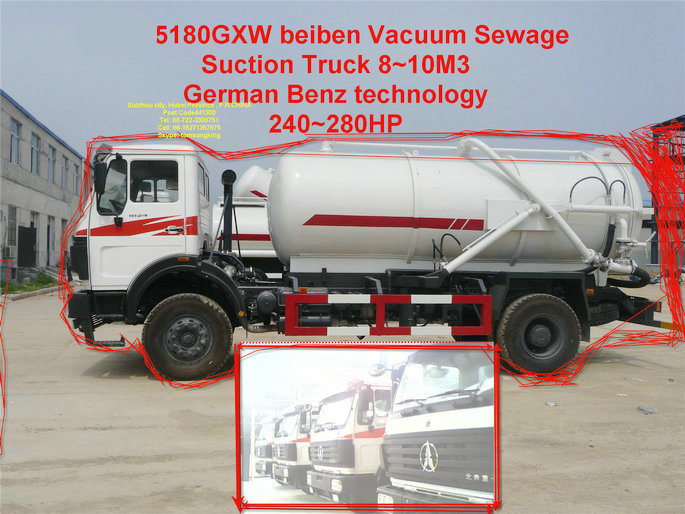 Beiben 4X4 off Road Vacuum Tanker Truck Sewage Pump Tanker
