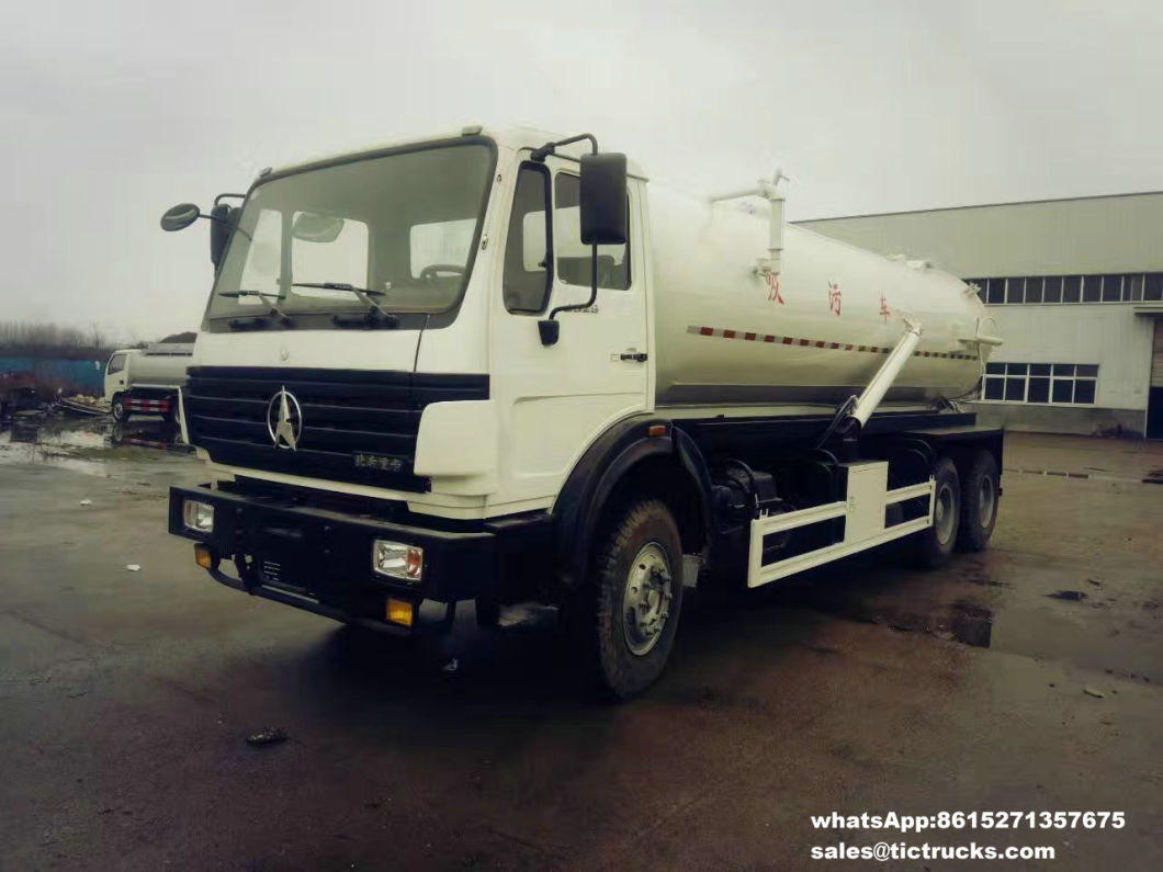 Beiben Septic Vacuum Tank Truck Offroad 18000L Sewage Sludge Tank Body Truck Mounted