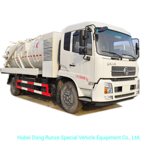 High Pressure Jetting Combined Sewer VAC Tanker Truck 6cbm Vacuum Sewage Tank, 4cbm Jetting Water Tank